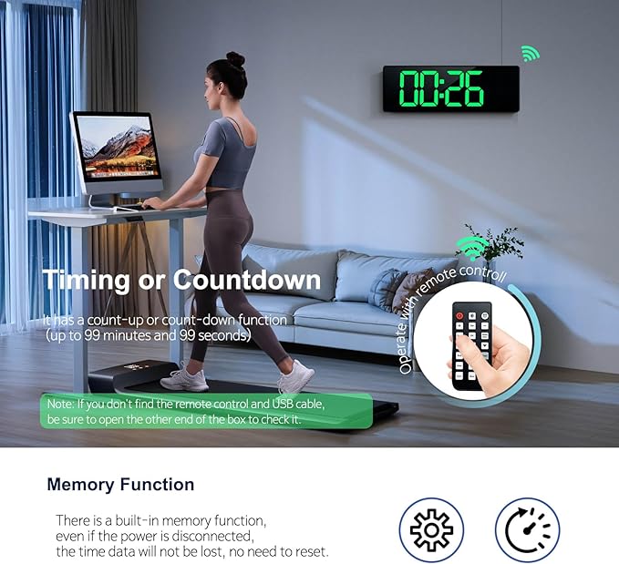Digital Wall Clock Large Display 16", Digital Clock with 11 RGB Colors Changing Remote Control, LED Clocks with Night Lights for Living Room Bedroom Office Classroom Decor, Auto DST (Multicolor)