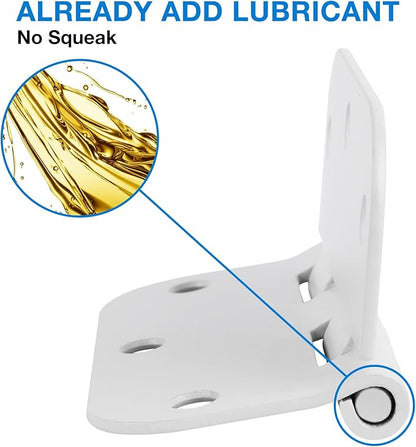 3 Pack White Door Hinges 3.5" Interior Hardware for Doors 3 1/2 Inch Rounded 5/8"Radius Non Removable Pin Bedroom Hinge Bulk Heavy Duty Steel Bisagra De Puerta Blanca Gate Decor Accessories No Squeak