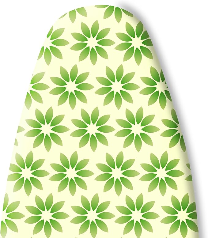 Extra Thick Ironing Board Cover and Pad, Spring Flower 15x54 Ironing Board Cover, Resist Scorching and Staining,Elastic Edges,Green