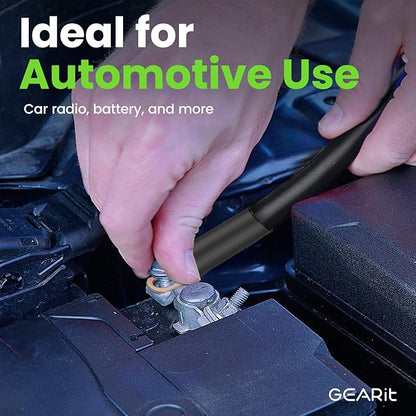 GEARit 8 Gauge Wire (25ft Each - Black/Blue Translucent) Copper Clad Aluminum CCA - Primary Automotive Wire Power/Ground, Battery Cable, Car Audio Speaker, RV Trailer, Amp, Electrical 8ga AWG 25 Feet