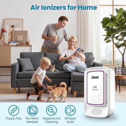 Cat Litter Deodorizer Plug in (4 Pack) - Ozone-Free Negative Ion Air Purifier for Litter Box, Compact Odor Eliminator for Strong Pet Odors, Quiet Air Freshener for Home, Bedroom, Kitchen
