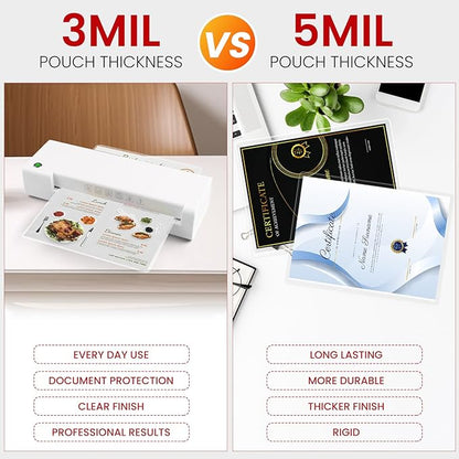 CAREGY 300 Pack Laminating Sheets, Holds 8.5 x 11 Inch Sheets,5 Mil Thermal Laminating Pouches,9 x 11.5 Inches Lamination Sheet Paper for Laminator, Clear, Letter Size, Office and School Supplies