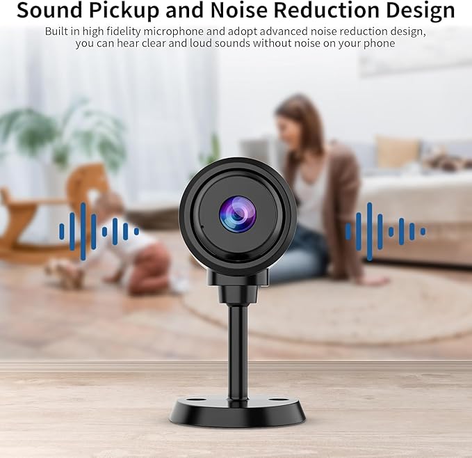 VSTARCAM Tiny Camera for Home Security 1Pcs, 2.4GHz WiFi Portable Battery Operated with IR Night Vision, Human Detection, 136° Wide Angle, Baby Monitor Small Motion Activated Camera