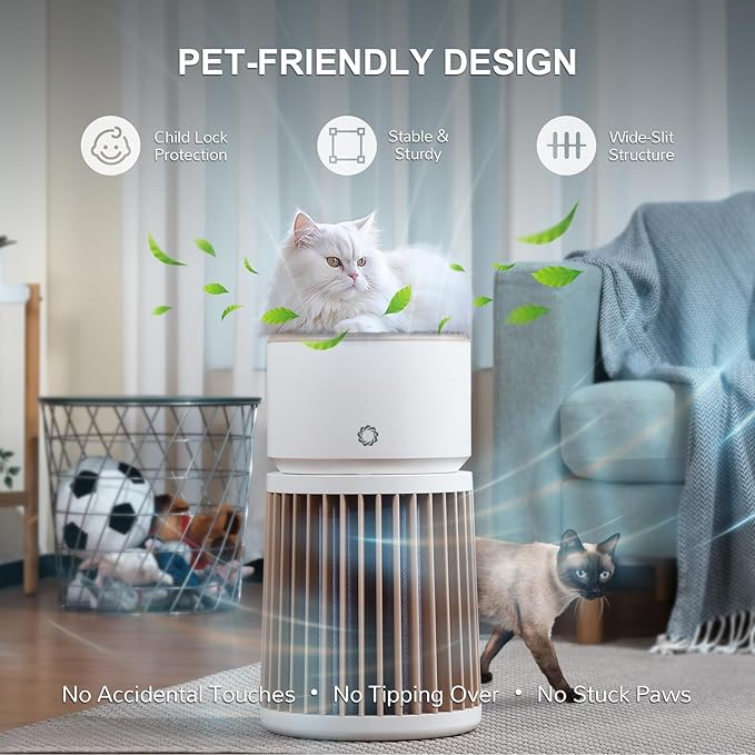 Airthereal Pet Air Purifier for Large Room up to 3500sq.ft - Odor Eliminate H13 Purple Filter - Air Cleaner for Pet Hair, Dander, Cat Urine Odor, Dust, Smoke - PM 2.5 Air Quality Sensor, AGH400-PET