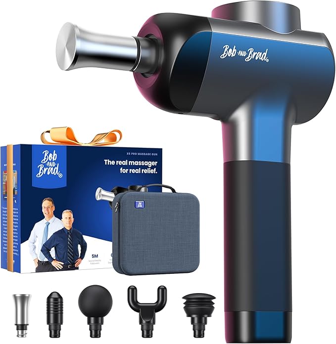 BOB AND BRAD X6 Pro Massage Gun Deep Tissue Percussion with Metal Head Therapy, Professional Muscle Massage Gun for Athletes, Electric Massager Gun for Pain Relief,Christmas Gift for Men Women Dad Mom