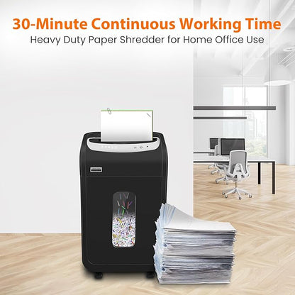 VidaTeco Paper Shredder for Home Office Heavy Duty with 60 Mins Running with US Patented Cutter,Shred CD/Card with Extra Large Bin,AUTO Jam Proof(ETL) (25-Sheet Cross Cut)
