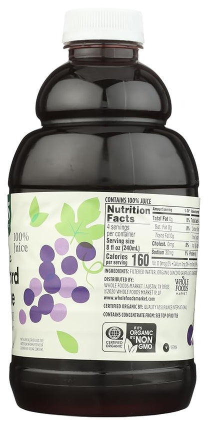 365 by Whole Foods Market, Organic 100% Juice, Concord Grape, 32 fl oz