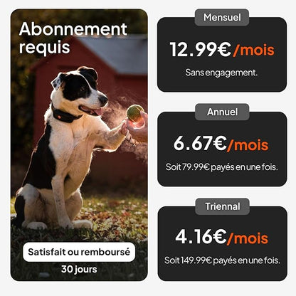 Weenect Dog XT - New GPS Collar for Dogs | XL Antenna | Waterproof | Ultra-Durable Integrated Julius-K9 Collar | Subscription Required