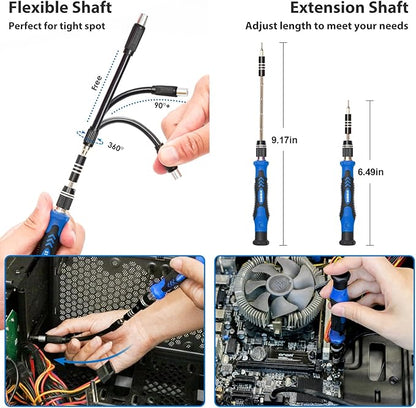 STREBITO Electronics Precision Screwdriver Sets 142-Piece with 120 Bits Magnetic Repair Tool Kit for iPhone, MacBook, Computer, Laptop, PC, Tablet, PS4, Xbox, Nintendo, Game Console