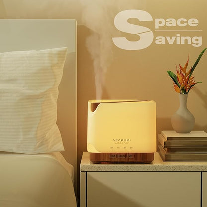 ASAKUKI 700 ml Premium Essential Oil Diffuser, 5 in 1 Ultrasonic Aromatherapy Fragrant Oil Vaporizer Humidifier, Timer and Auto-Off Safety Switch, 7 LED Light Colors
