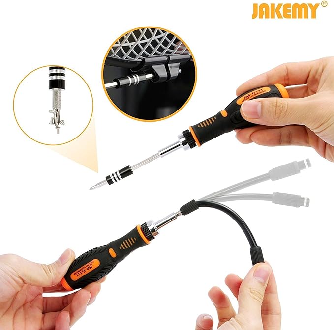 Precision Ratchet Screwdriver Set, JAKEMY 69 in 1 Household Screwdriver Home Repair Tool Kit, Disassemble Magnetic Rotating Ratchet Screwdriver Kit for Furniture/Car/Computer/Electronics Maintenance
