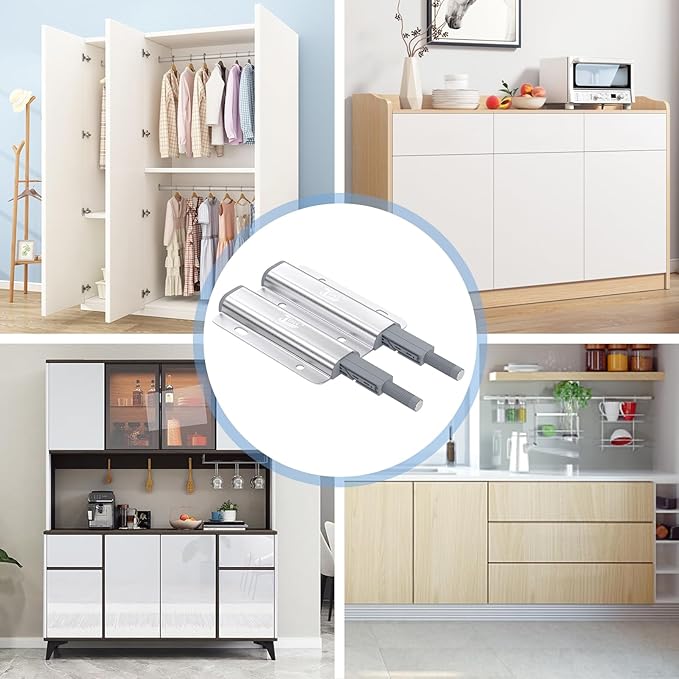 Magnetic Push Latch Heavy Duty Jiayi Double Push to Open Door Latch Touch Latches Kitchen Door Push Release Latch for Drawer Closure Push Catch Pop Out Cabinet Hardware (1 Pack)