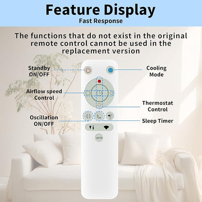 LUNOAOA Upgrade Glowing Remote Control Replacement No Setup for Dyson HP04 HP05 HP09 Pure Hot + Cool Heater Fan Air Purifying/Heater with Magnetic