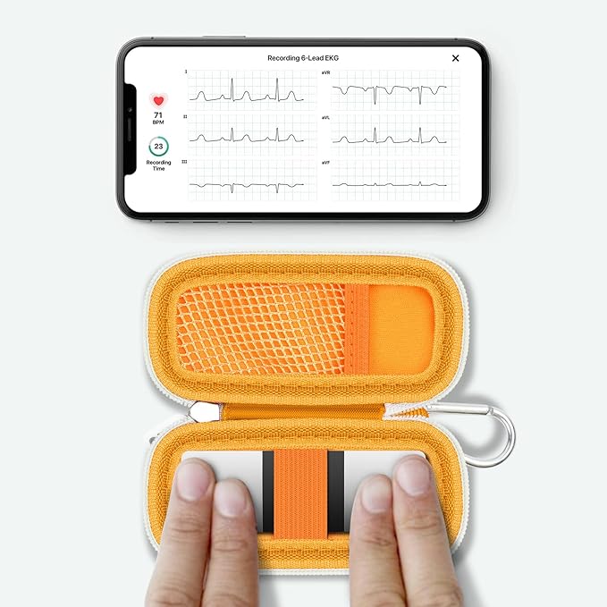Heart Monitor Case Compatible with AliveCor Kardia Mobile ECG/for KardiaMobile 6L for Apple and Android Device - CASE ONLY (Orange)