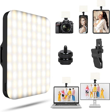 Selfie Light - BANSINE USB-Rechargeable LED Phone Light - Portable Photo Light with 97+ CRI, Up to 6500K Color Temperature for Selfie, Zoom Conference, Video, Makeup and Live Stream