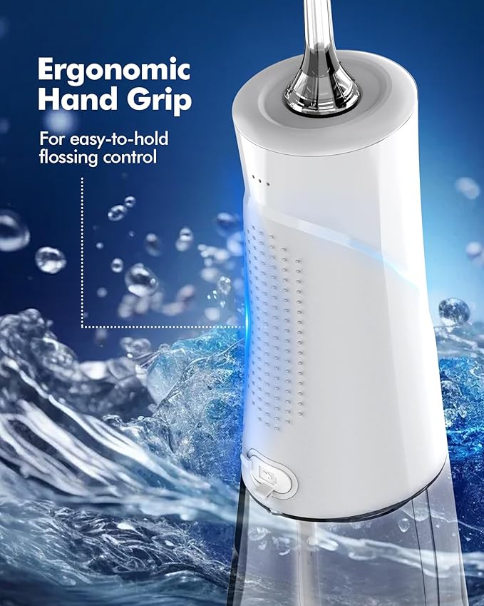 Water Flossers for Teeth - 5 Modes, 6 Flossing Tips, Rechargeable Cordless Portable 300ML Larger Tank Electric Waterflosser Cleaner IPX7 Waterproof Floss Cleaning Teeth Pick for Home Travel