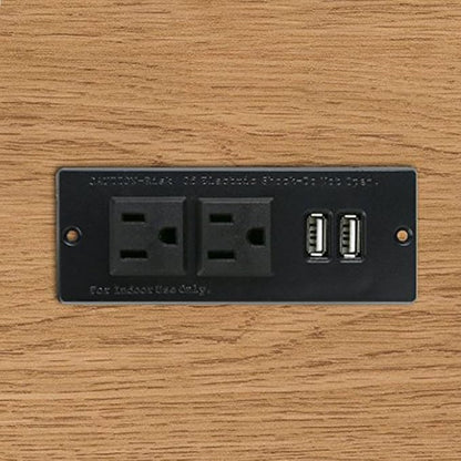 Desktop Power Strip with 2 Outlets 2 USB 2.1A Insert Mounting Built in Desk Table Sofa Cabinet Nightstand
