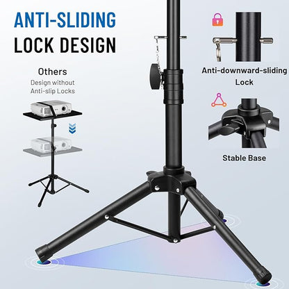 CAHAYA Projector Stand Tripod Adjustable - Stable for Tablets Phones Book Height 26" to 51.5" Multifunctional Laptop DJ Rack Stand Portable for Outdoor Movies CPS0331