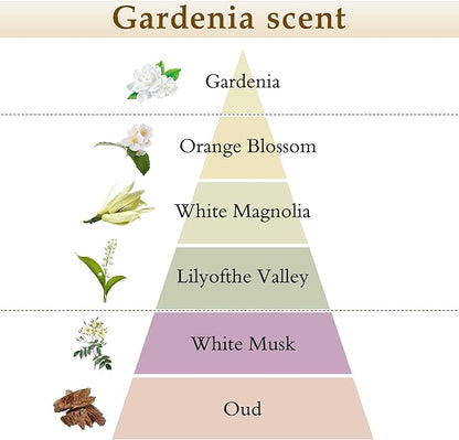 XEPTLE Reed Diffuser Set, 7.04 oz Creamy Gardenia Scent Diffuser with 5 Sticks, Long Lasting Air Freshener, Essential Oil Reed Diffuser, Home Fragrance for Office, Bathroom Shelf Decor, White