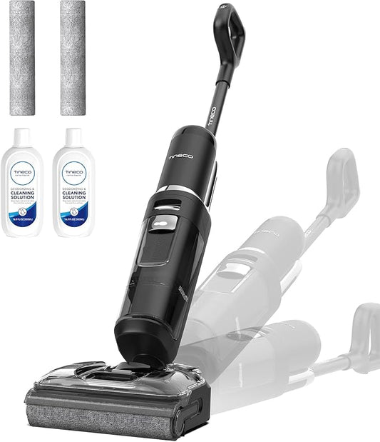 Tineco Floor ONE S7 Stretch Ultra Cordless Wet Dry Vacuum Cleaner, 180°Lay-Flat Anti-Tangle Design, 50 Minutes Runtime, 185℉ Flashdry Self-Cleaning, Dual-Sided Edge Cleaning Floor Cleaner