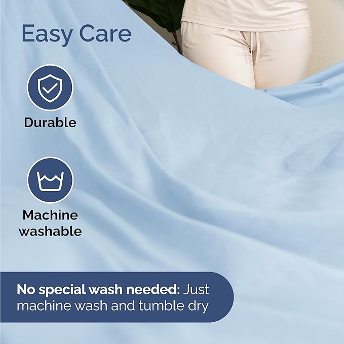 Twin Size 3 Piece Sheet Set - Comfy Breathable & Cooling Bed Sheets Set - Hotel Luxury Bedding for Women, Men, Kids, Teens, Boys & Girls - Deep Pockets, Soft and Wrinkle Free - Oeko-Tex - Light Blue
