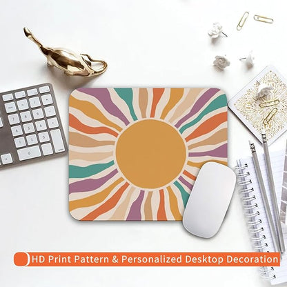 Armanza Square Mouse Pad Retro Sun,Personalized Premium-Textured Custom Mouse Mat Design,Washable Mousepad Cloth,Non-Slip Rubber Base Computer Mouse Pads for Wireless Mouse