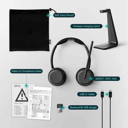 EPOS Impact 1061T ANC - Premium Open Office Headset with Hybrid Adaptive ANC, EPOS AI™ Microphone Technology, and Multipoint Connectivity
