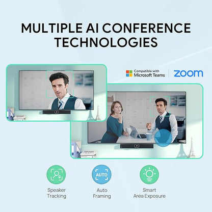 Yealink UVC40 E2 USB Conference Room Camera System 4K Video Conference Camera 120° Wide-Angle Lens 8 Microphone 5W High-Fidelity Speaker Auto Framing Speaker Tracking Compatible with Microsoft, Zoom