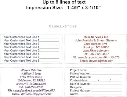 XX-Large Size Custom Self-Inking Stamp Customized Return Address Stamp - Up to 8 Lines of Text Choose from Many Fonts & Ink Colors
