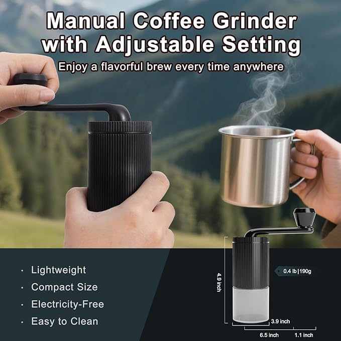Coffee Maker Set, Portable Espresso Machine and Coffee Grinder, 3 in 1 Travel Coffee Maker Compatible Ground Coffee, Capsules (NS＆DG) for Outdoor Camping Hiking Office
