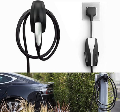 SEVEN SPARTA Charging Cable Holder with Chassis Bracket Compatible with Tesla Model 3 Model Y Model X Model S Charger Cable Organizer Car Accessories Wall Connector, Patent Approved (Black)