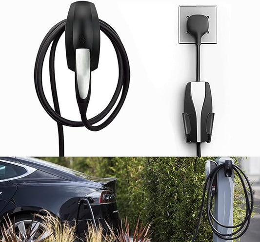 SEVEN SPARTA Charging Cable Holder with Chassis Bracket Compatible with Tesla Model 3 Model Y Model X Model S Charger Cable Organizer Car Accessories Wall Connector, Patent Approved (Black)