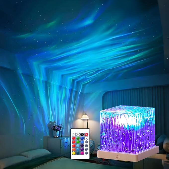Northern Lights Projector, 16 Colors Plug in Aurora Light Projector & Mood Lighting Galaxy Lamp, App Remote Night Light for Bedroom, Gift for Teenage Girls Room Decor(Plug in)
