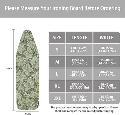 ZCFYGDX Ironing Board Covers Lightweight & Breathable Anti-Slip & Wear-Resistant (15 x 54 in) with Nylon Buckle Straps Elastic Edge Easy to Install, Scorch Resistant, William Morris Prints Size-XL