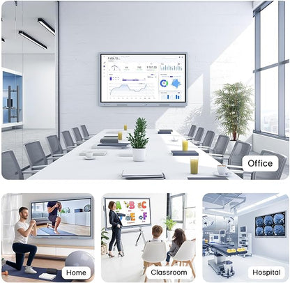 JYXCN Smart Board Collaboration Hub, 55" Digital Interactive Whiteboard Display with 4K Touchscreen, Dual System, Electronic Smartboard for Classroom Office Home(Wall Mount Included)