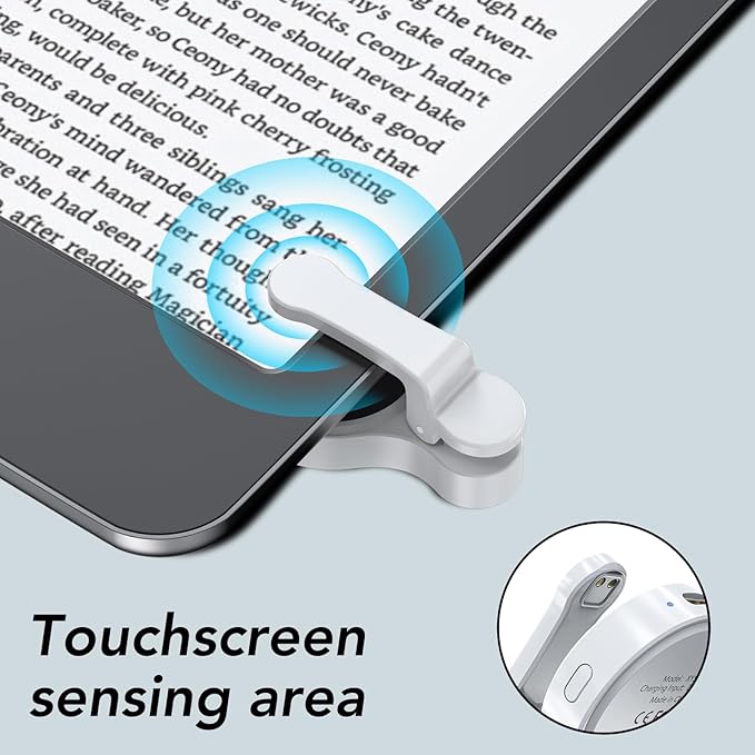 Remote Control Page Turner for Kindle Paperwhite Oasis Kobo eReaders,Kindle Clicker Page Turner Accessories for iPhone,iPad, Android Tablets Reading Novels,Video Record&Shutter Selfie (Light White)
