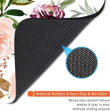 Armanza Square Mouse Pad Pretty Floral,Personalized Premium-Textured Custom Mouse Mat Design,Washable Mousepad Cloth,Non-Slip Rubber Base Computer Mouse Pads for Wireless Mouse