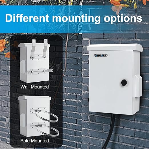Outdoor Electrical Box, Cold-Rolled Steel Plate, Aluminum Alloy Back Beam, One-Piece Ventilation Design, IP65 Waterproof, Wall/Pole Mounted (17.8" x 13.9" x 8")