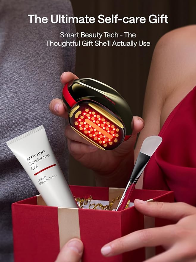 NouvelleSkin Facial Toning Device Facial, Microcurrent Facial Device with Face Mask Brush, Face Lift Device at-Home Use, Medical Grade Red Light Therapy for Wrinkle with 4 Modes & 5 Intensity Levels