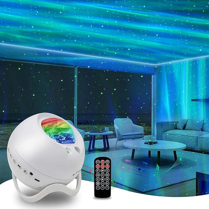 HERHOTER Star Projector,Northern Lights Projector,with Bluetooth Speaker, White Noise, Remote Control,Night Light,for Game Room, Adults, Family Gatherings,Galaxy Projector Bedroom