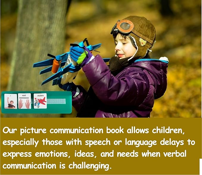 Visual Communication Book,162 ASD Photo Picture Cards: Autism Language Vocabulary, Speech Articulation Therapy, ADHD & Aprexia Learning (English Plastic Real Photo Book, Large)