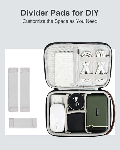 Luxtude Electronics Organizer Travel Case, Portable Tech Organizer for Working/Travelling, Sturdy Hard Cases for Electronics/Charger/Mouse/Hard Drive, Case Only