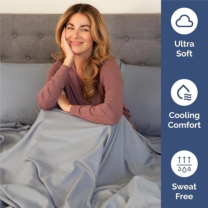 Split King Size 5 Piece Sheet Set - Comfy Breathable & Cooling Bed Sheets Set - Hotel Luxury Bedding for Women, Men, Kids, Teens, Boys & Girls - Deep Pockets and Wrinkle Free - Oeko-Tex - Steel Blue