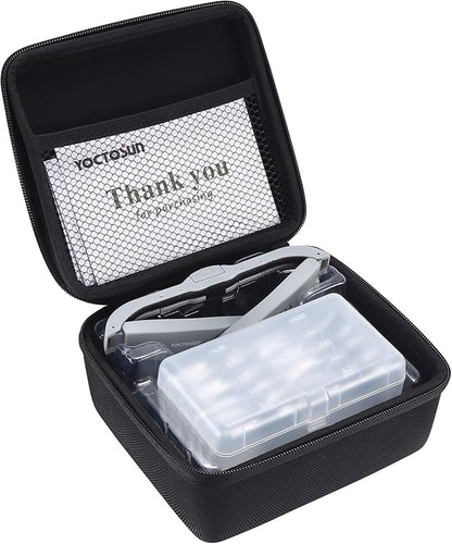 YOCTOSUN Head Magnifier Glasses with 3 LED Lights, Storage Case, Head Strap and 5 Detachable Lenses 0.75X,1.25X,2.0X,3.0X 4.0X, Hands Free Magnifying Glass for Close Work, Hobby & Crafts
