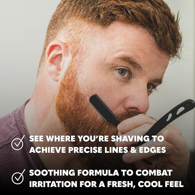Beard Club Premium Shaving Gel for Men – Hydrating Mens Shave Cream for Sensitive Skin – Cedar Scent Precise Line Ups & Smooth Shaving – Clear Shave Gel for Men – Cooling Sensation – Sativa Seed 8oz