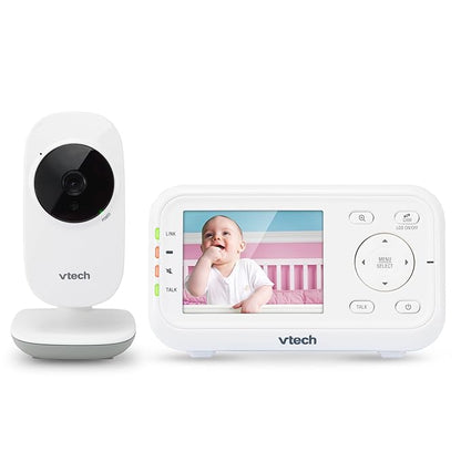 VTech VM3252 No WiFi Video Baby Monitor - 2.8" Screen, 1000ft Long Range, Auto Night Vision, 2-Way Talk, Temperature Sensor, Lullabies