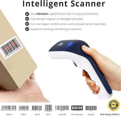 ScanAvenger Wireless Portable 1D with Stand Bluetooth Barcode Scanner: Hand Scanner 3-in-1, Cordless, Rechargeable Scan Gun for Inventory - USB Barcode Reader (1D Only with Next Gen Stand)…