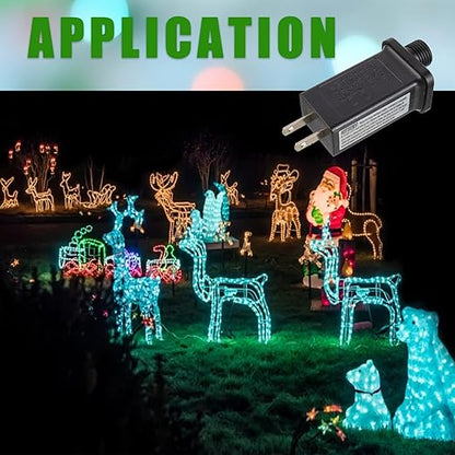SIGANDG 24V 7.2W LED Transformer Replacement Class 2 Power LED Controller with 8 Modes Supply for Christmas String Light Inflatable Decorations IP44 Waterproof Low Voltage Transformer(2 Pcs)