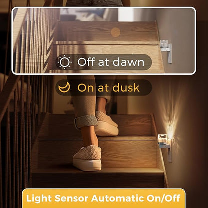 L LOHAS LED Night Light, 2 Pack Night Lights Plug into Wall, 3000K Soft Light LED NightLights, Built in Dusk to Dawn Sensor for Hallway, Bathroom, Rooms