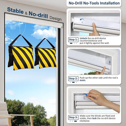 MANSNIX Smart Motorized Blinds with Remote, Cordless No-Drill Automatic Roller Shades, Blackout Electric Blind for Windows, Linen Stone, 35 x 72